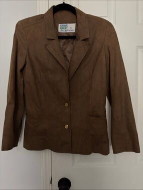 Brown Suede Blazer Jacket